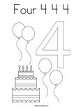 Four 4 4 4 Coloring Page