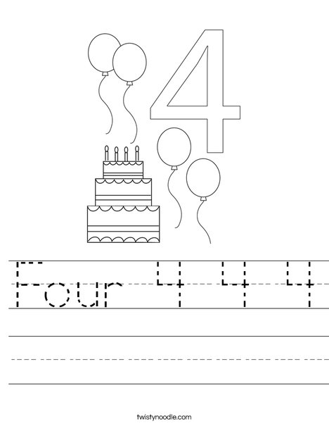 Number Four Worksheet
