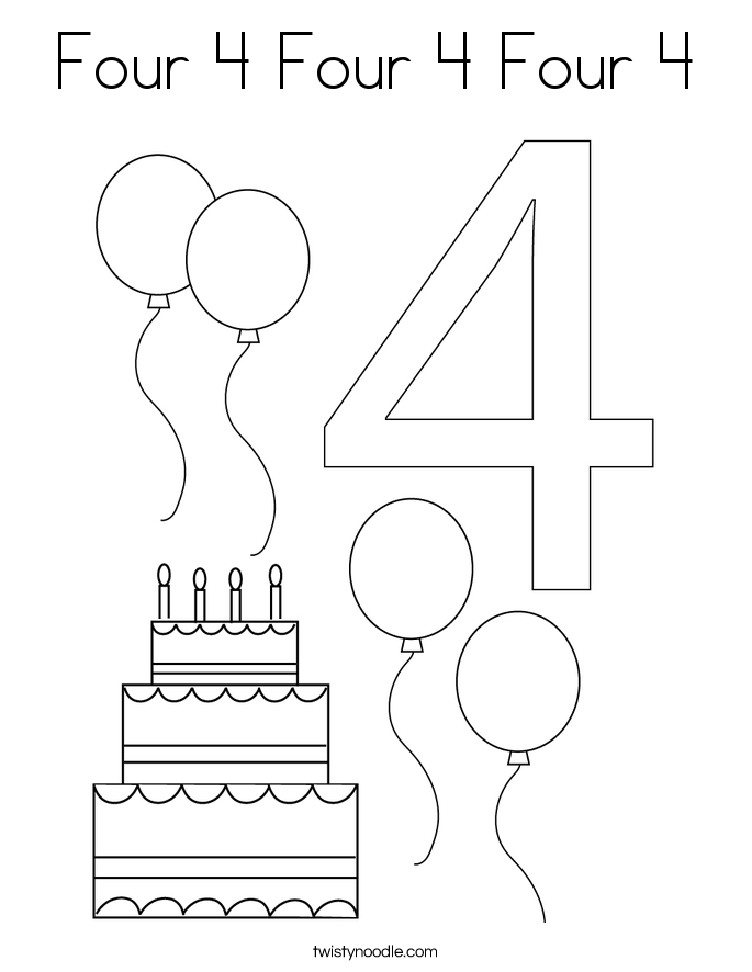 Four 4 Four 4 Four 4 Coloring Page