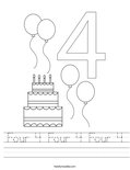 Four 4 Four 4 Four 4 Worksheet