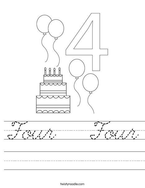 Number Four Worksheet