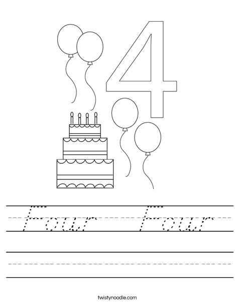 Number Four Worksheet
