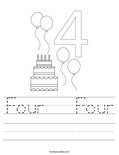 Four   Four Worksheet