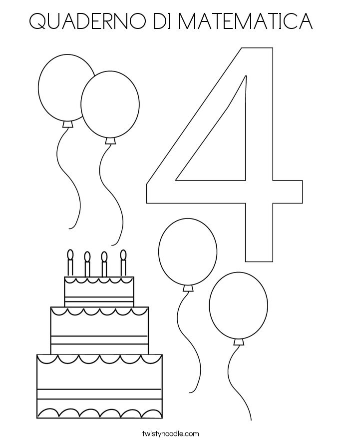 QUADERNO DI MATEMATICA Coloring Page