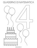 QUADERNO DI MATEMATICA Coloring Page