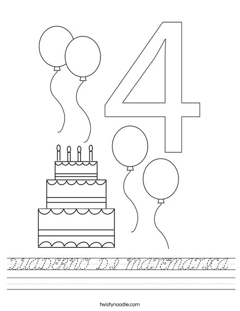 Number Four Worksheet
