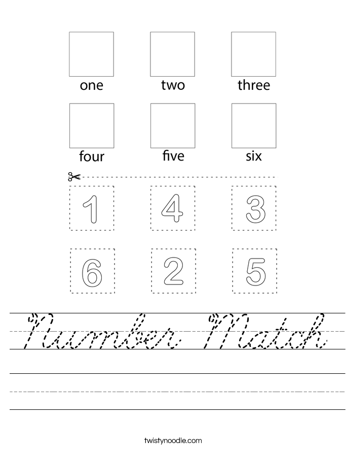 Number Match Worksheet