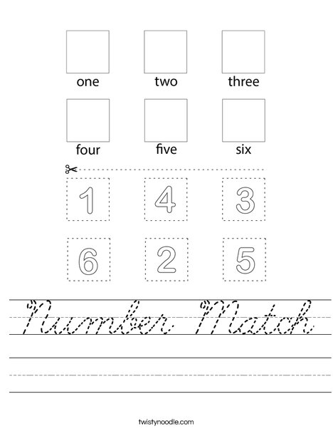 Number Match Worksheet