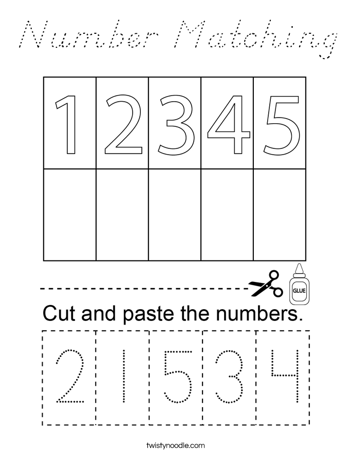 Number Matching Coloring Page