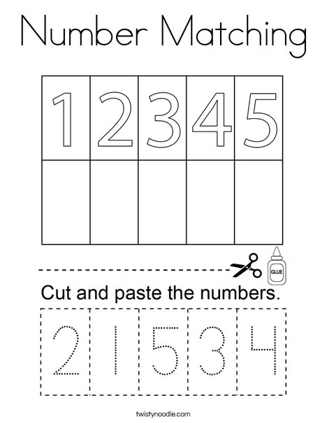 Number Matching Coloring Page