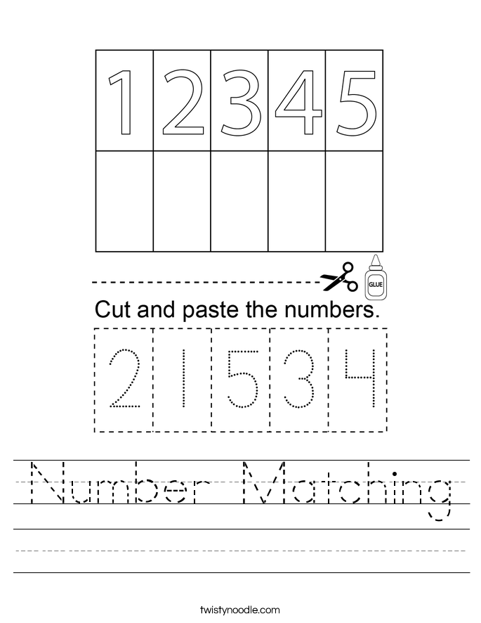 Number Matching Worksheet