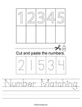 Number Matching Worksheet