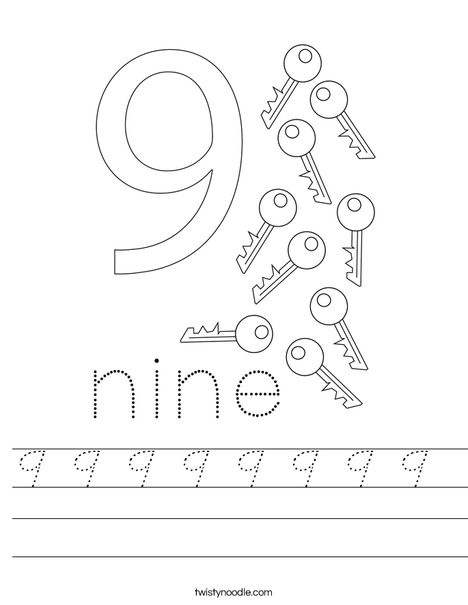 Number Nine Worksheet
