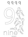 9 9 9 9 Coloring Page