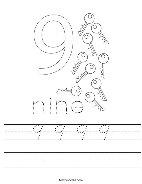 Number Nine Worksheet