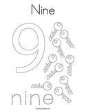 Nine Coloring Page