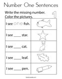 Number One Sentences Coloring Page