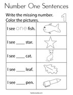 Number One Sentences Coloring Page