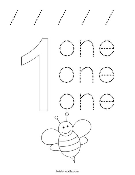 Number One Coloring Page