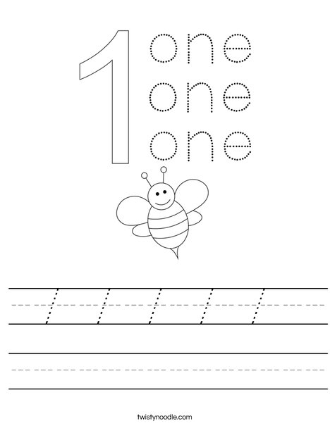 Number One Worksheet