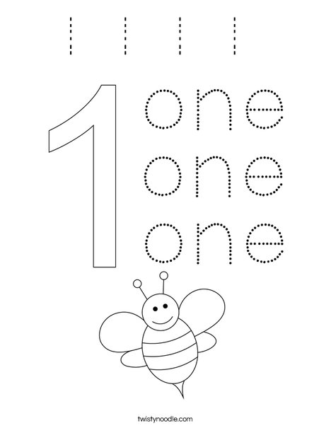 Number One Coloring Page