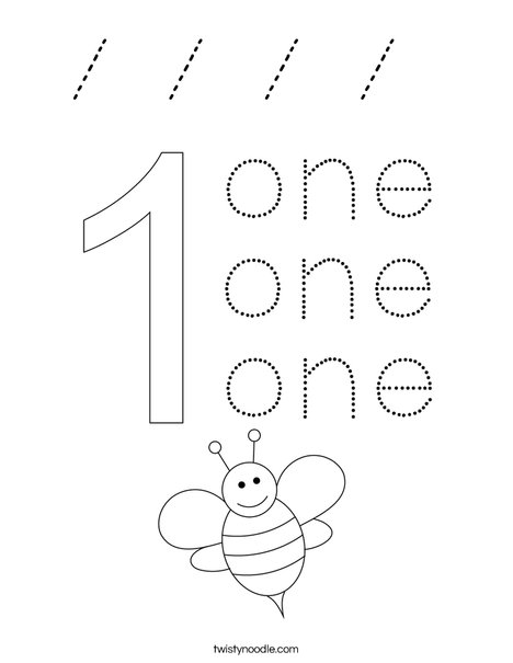 Number One Coloring Page