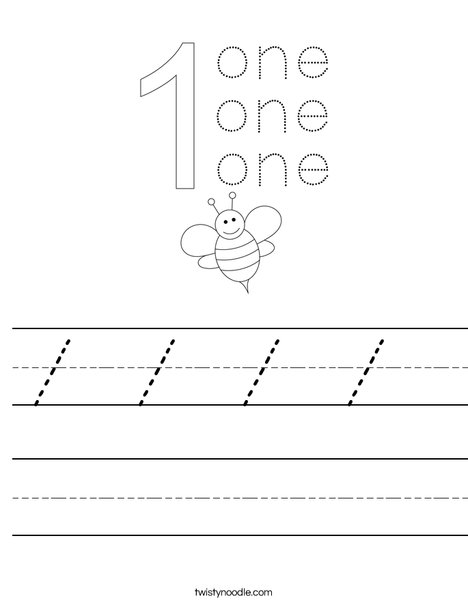 Number One Worksheet