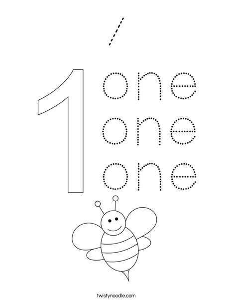 Number One Coloring Page