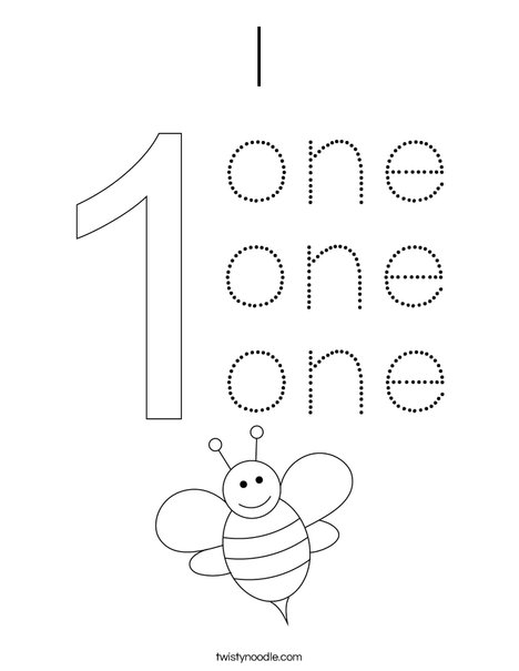 Number One Coloring Page