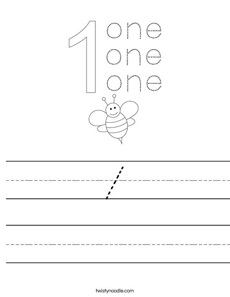 Number One Worksheet