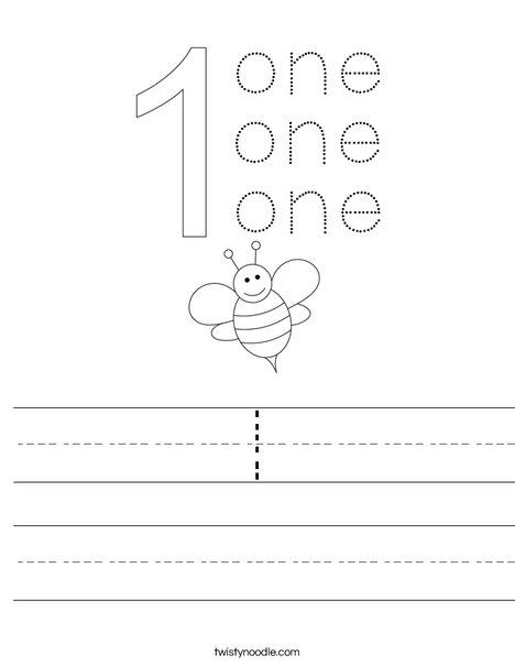 Number One Worksheet