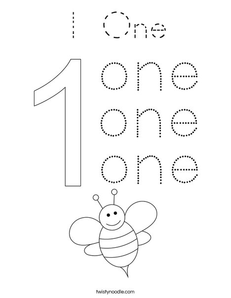 Number One Coloring Page