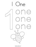 1 One Coloring Page