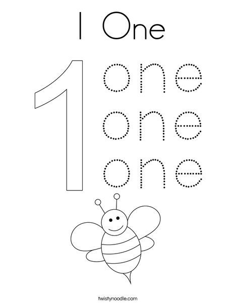 Number One Coloring Page