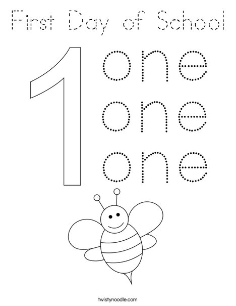 Number One Coloring Page