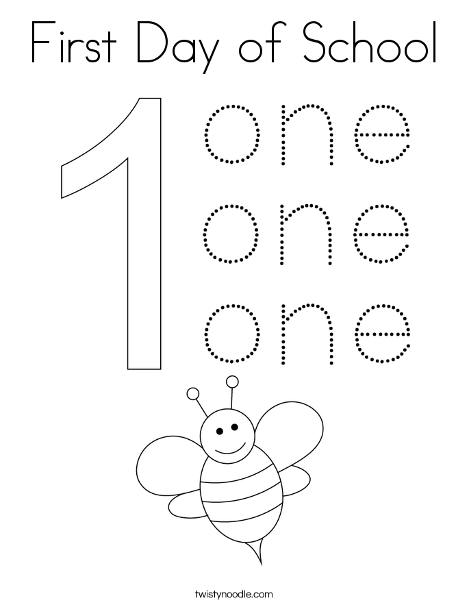 First Day of School Coloring Page