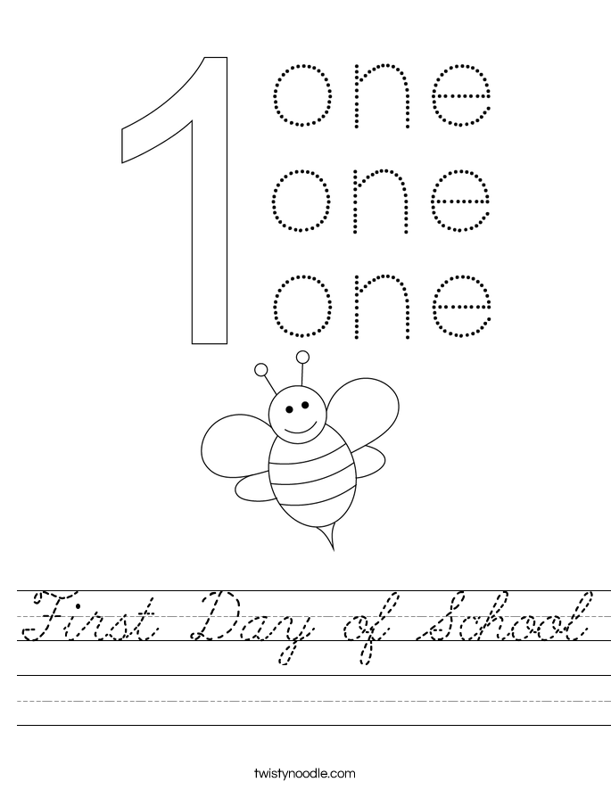 First Day of School Worksheet