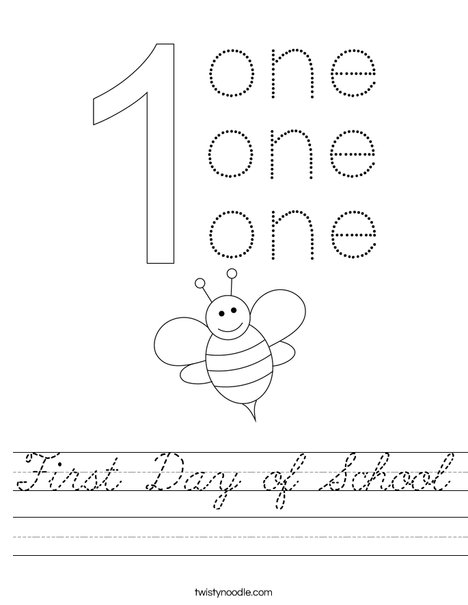 Number One Worksheet