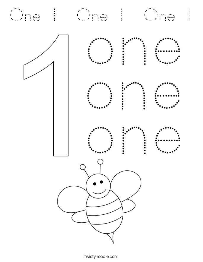 One 1  One 1  One 1 Coloring Page