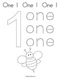 One 1  One 1  One 1 Coloring Page
