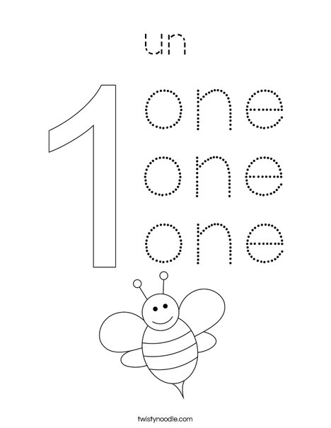 Number One Coloring Page