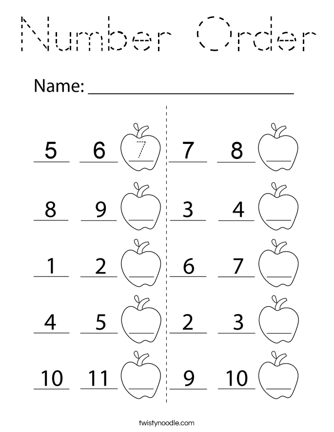 Number Order Coloring Page