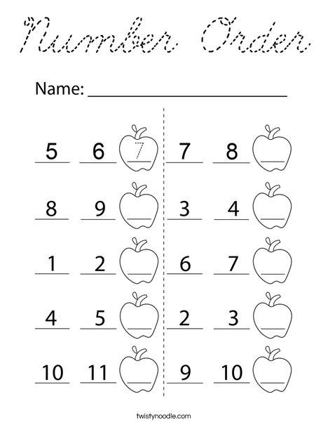 Number Order Coloring Page
