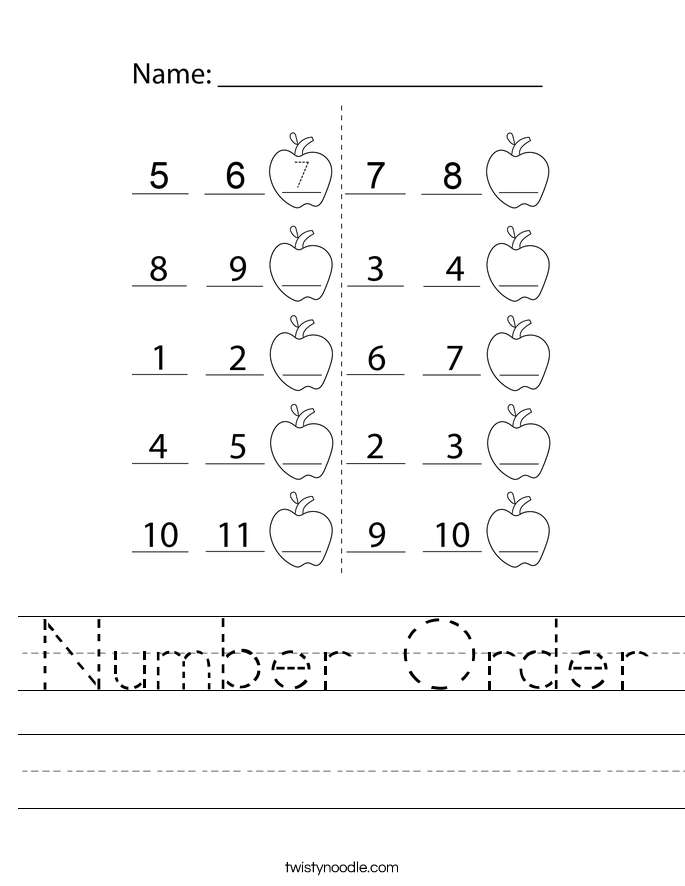 Number Order Worksheet