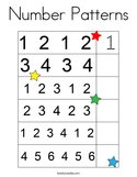 Number Patterns Coloring Page