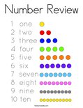 Number Review Coloring Page