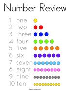 Number Review Coloring Page