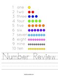Number Review Worksheet