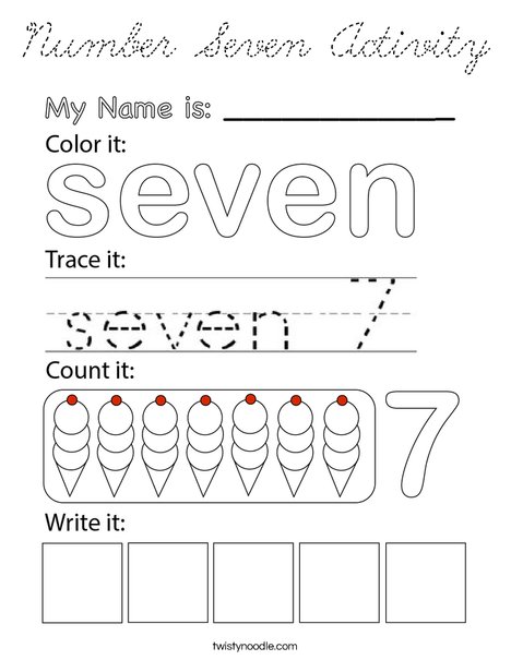 Number Seven Activity Coloring Page