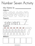Number Seven Activity Coloring Page